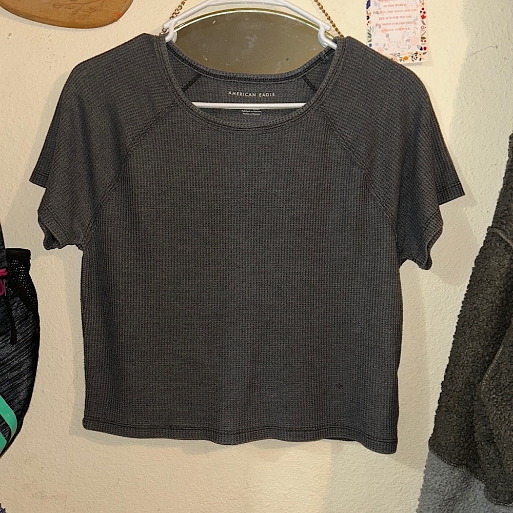 Cropped American eagle tee.